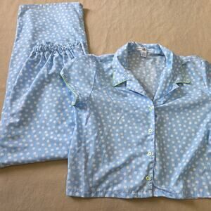 Tommy Hilfiger woman's light blue pajamas set with poka dots size M